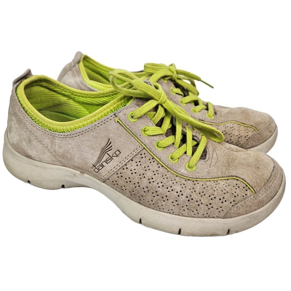 Dansko Elise Tan Perforated Suede Sneaker Walking Shoe EU 38/US 7.5-8